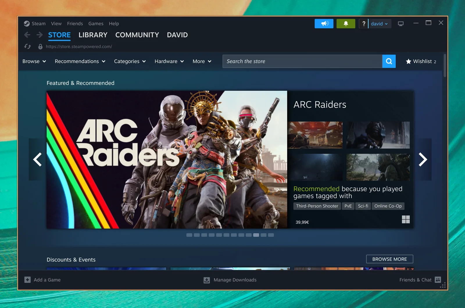 Omarchy पर अपना गेम स्टोर दिखाता Steam